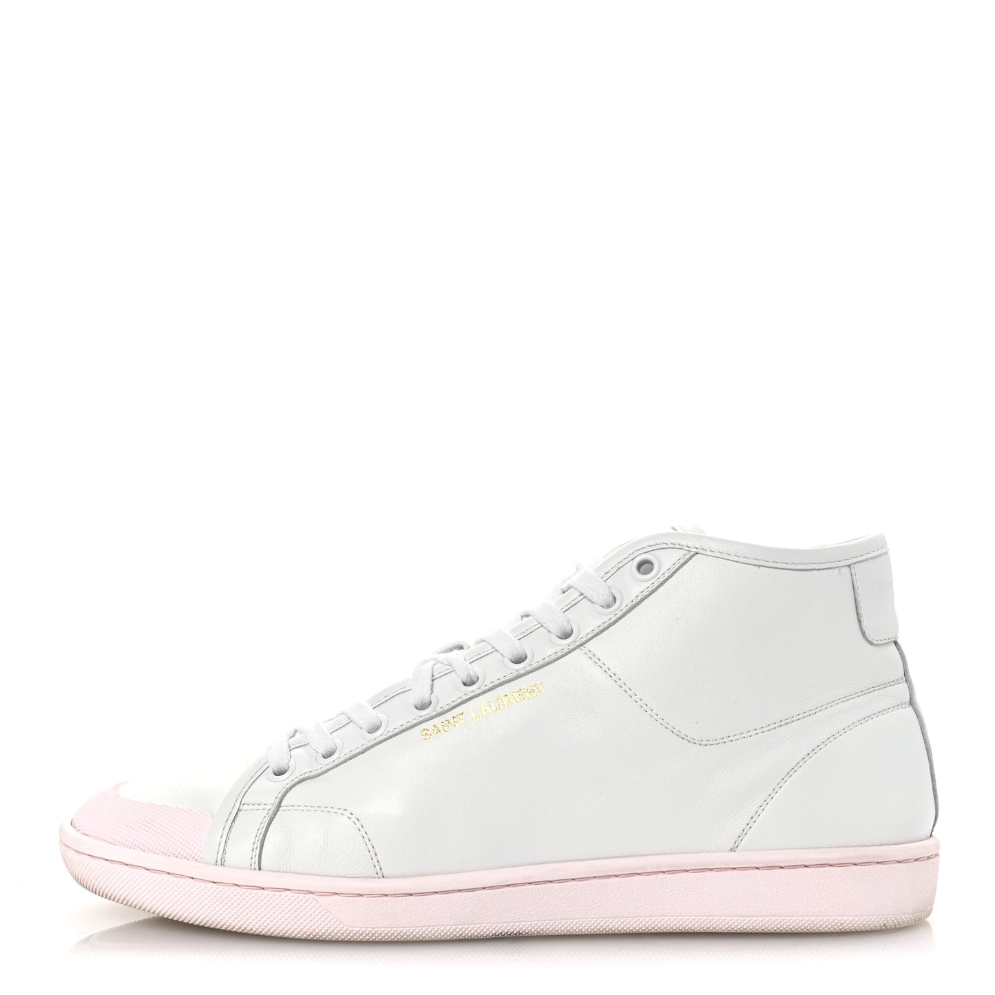 Calfskin Womens Court Classic SL/39 Mid Top Sneakers Blanc Bebe 39.5 Blanc Bebe Rose