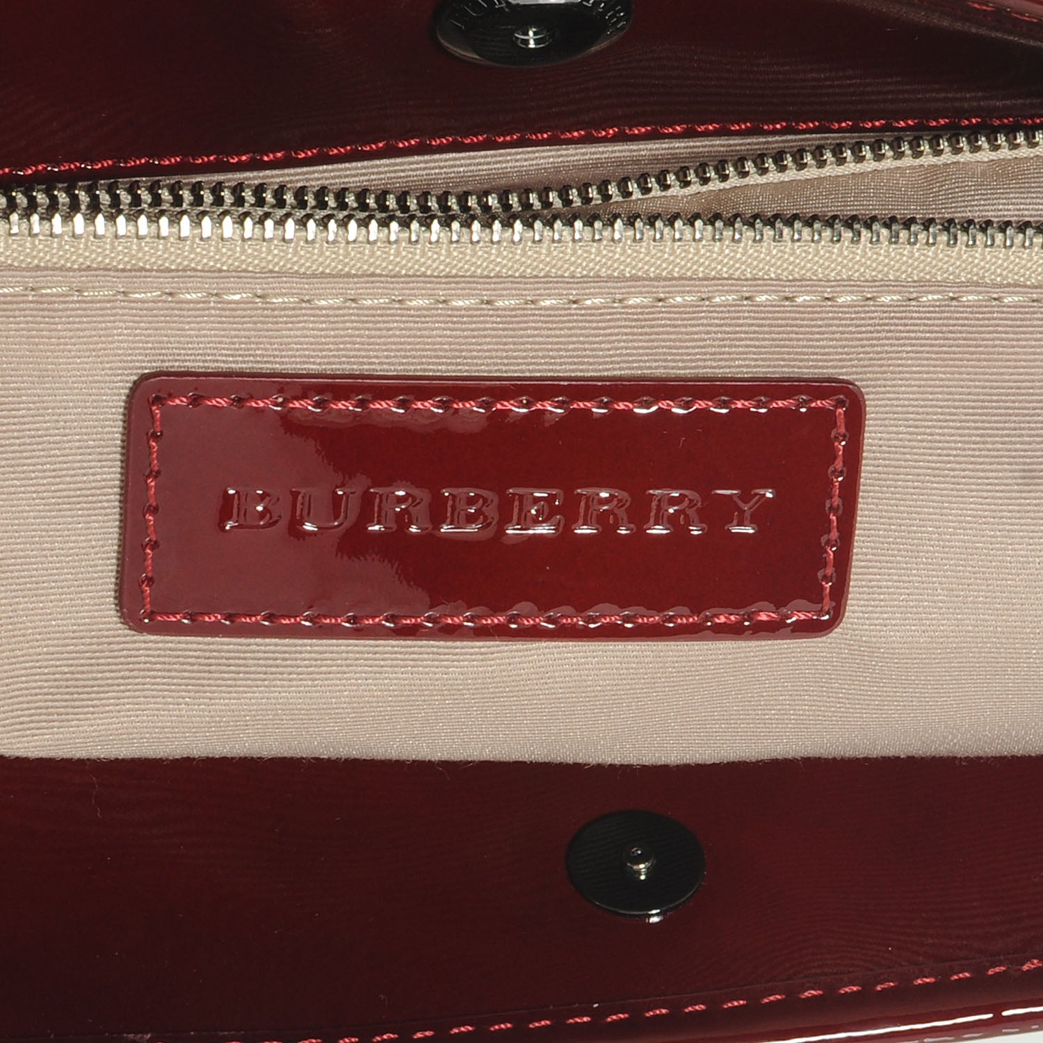 Burberry Patent Supernova Check Stars Small Nickie Tote Berry Red 6 of 8