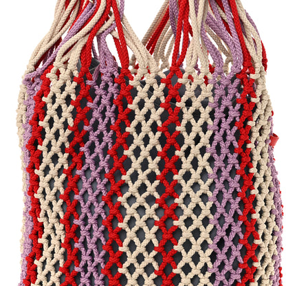Chanel Lambskin Mixed Fibers Large Shopping Bag Red Purple White 10 of 12