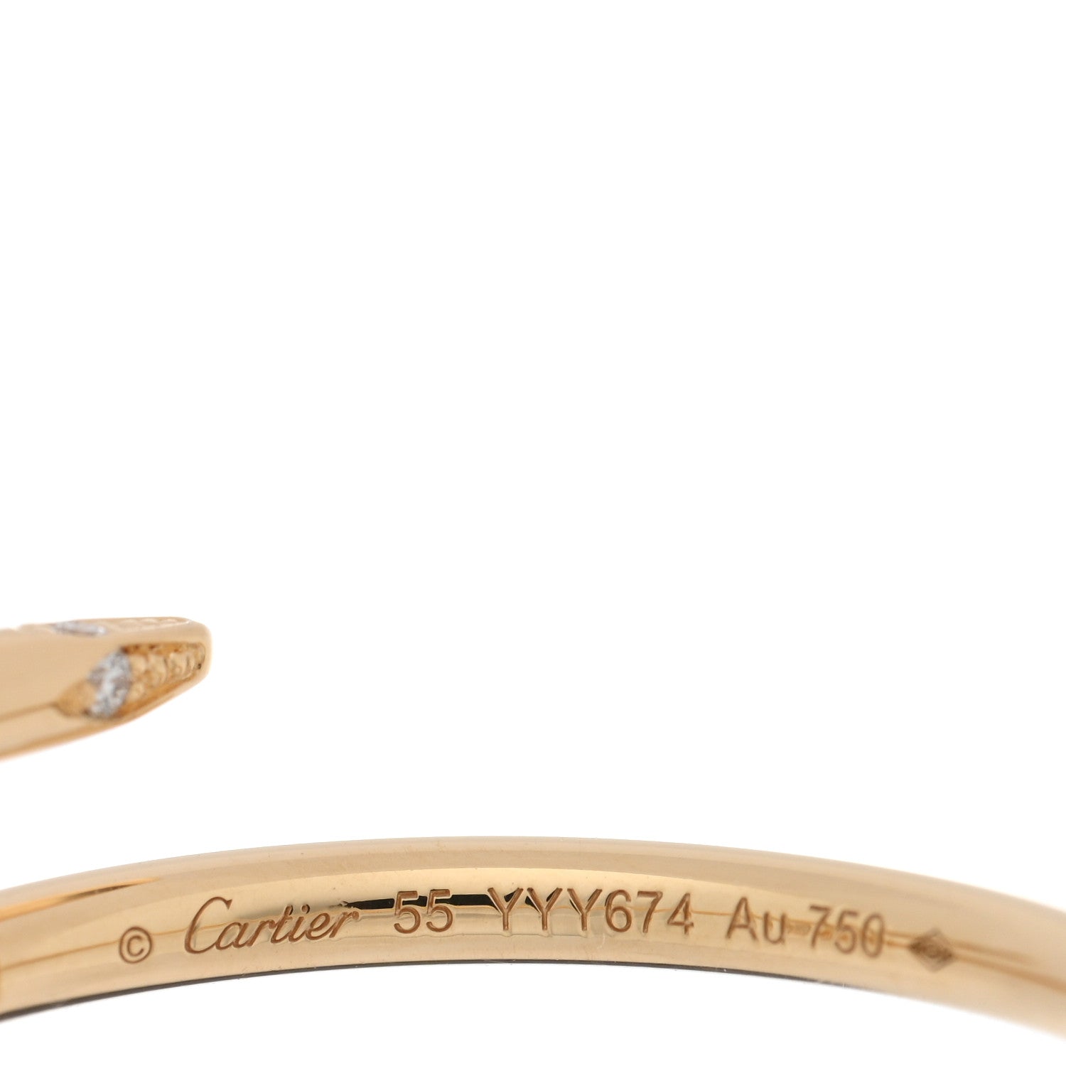 Cartier 18K Yellow Gold Diamond Small Juste Un Clou Ring 55 7.25 4 of 4