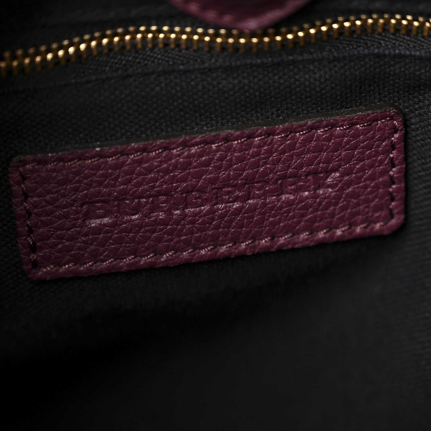 Burberry Grainy Calfskin House Check Medium Banner Tote Elderberry 6 of 13