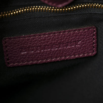 Burberry Grainy Calfskin House Check Medium Banner Tote Elderberry 6 of 13