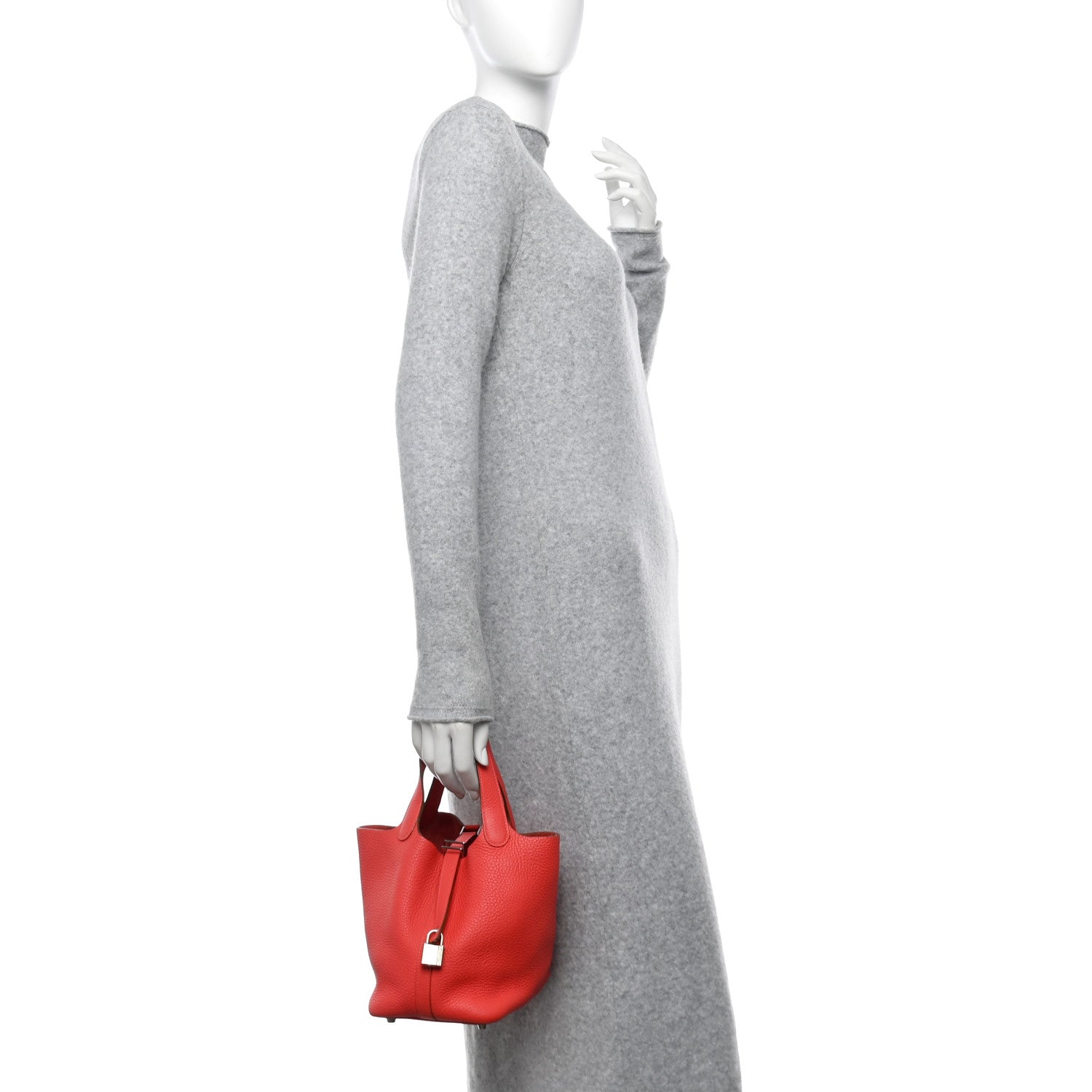 Hermes Taurillon Clemence Picotin Lock 18 PM Rouge Pivoine 2 of 10