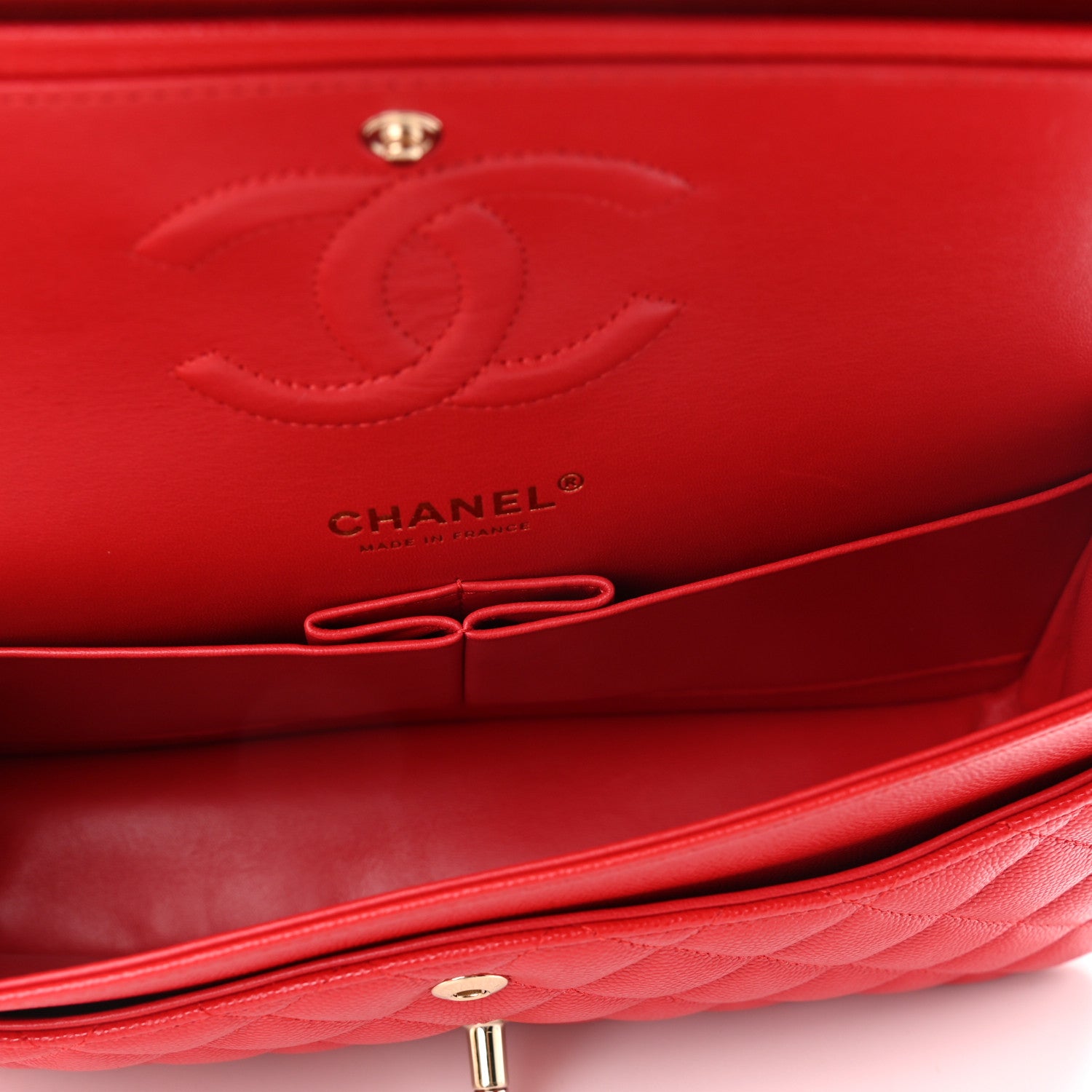 Chanel Caviar Quilted Medium Double Flap Red 4 of 10