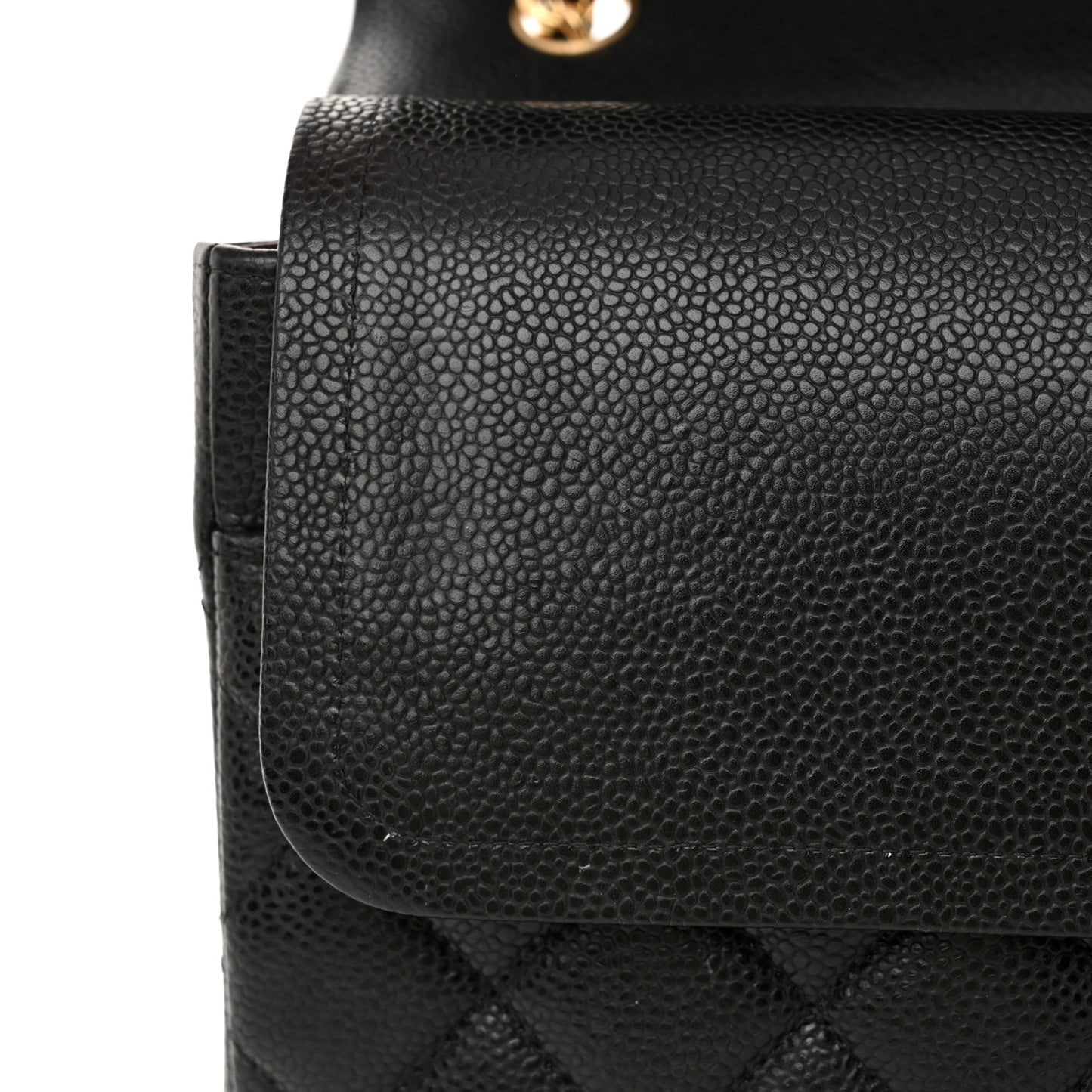 Caviar Quilted Jumbo Double Flap Black