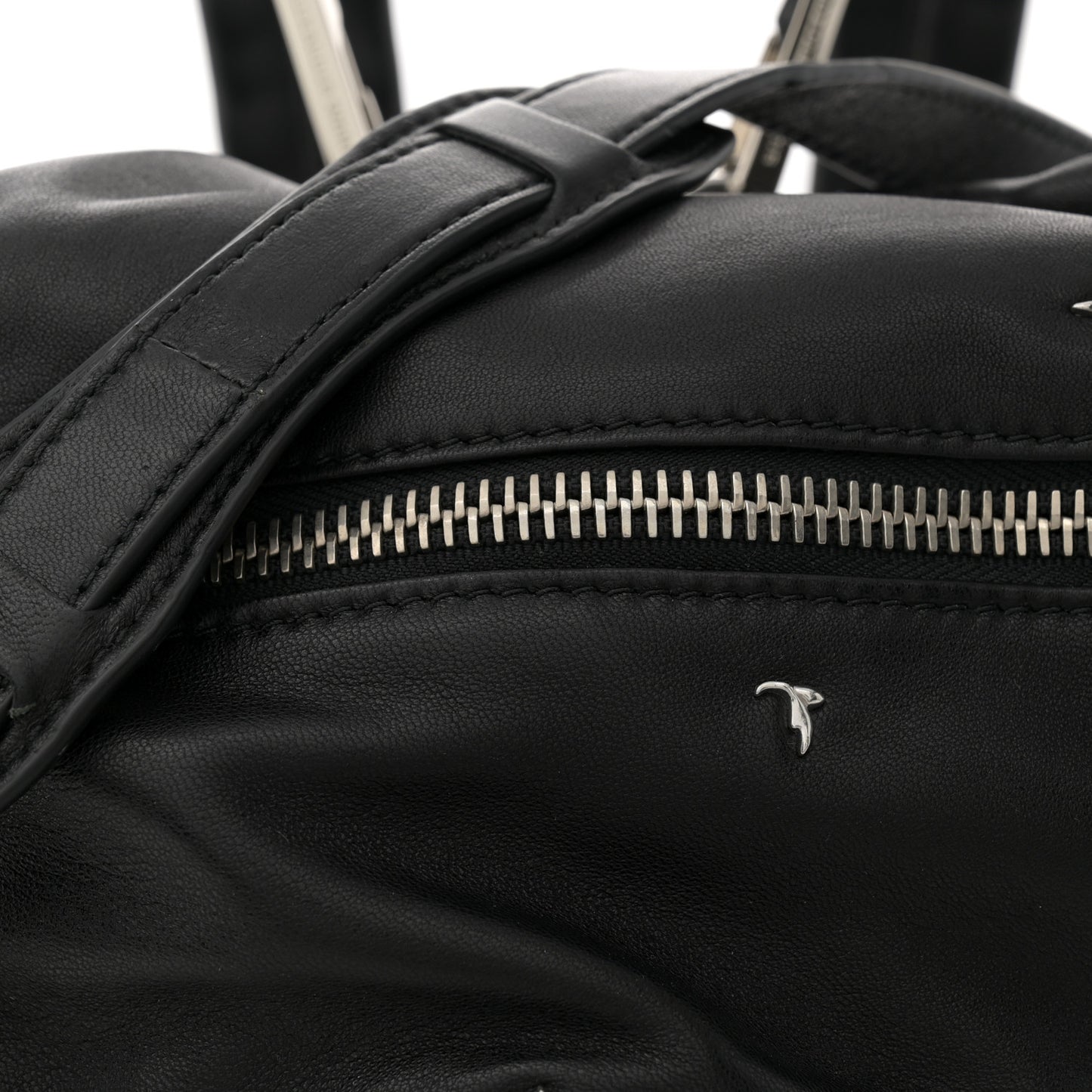 Lambskin Rose Studded Marti Backpack Bag Washed Black Rhodium Hardware