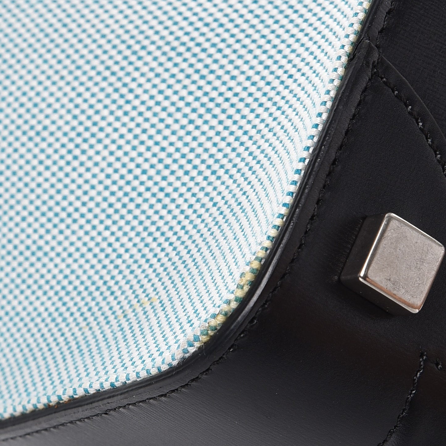 Textile Smooth Calfskin Micro Bi-Color Luggage Blue