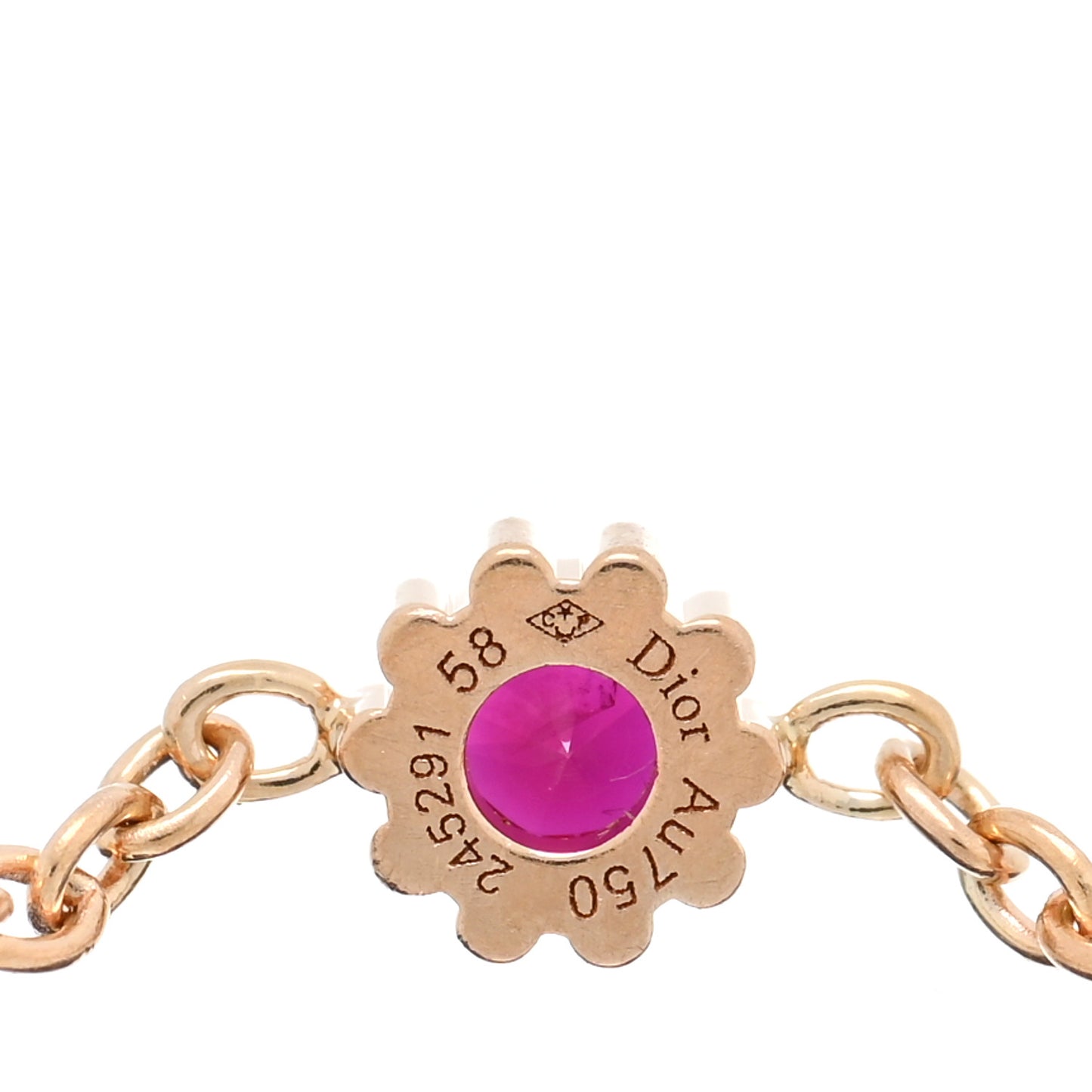 8K Rose Gold Ruby Mimioui Chain Ring 58 8.25
