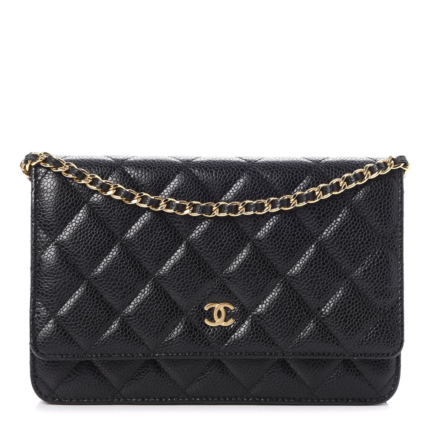 Caviar Quilted Wallet On Chain WOC Black