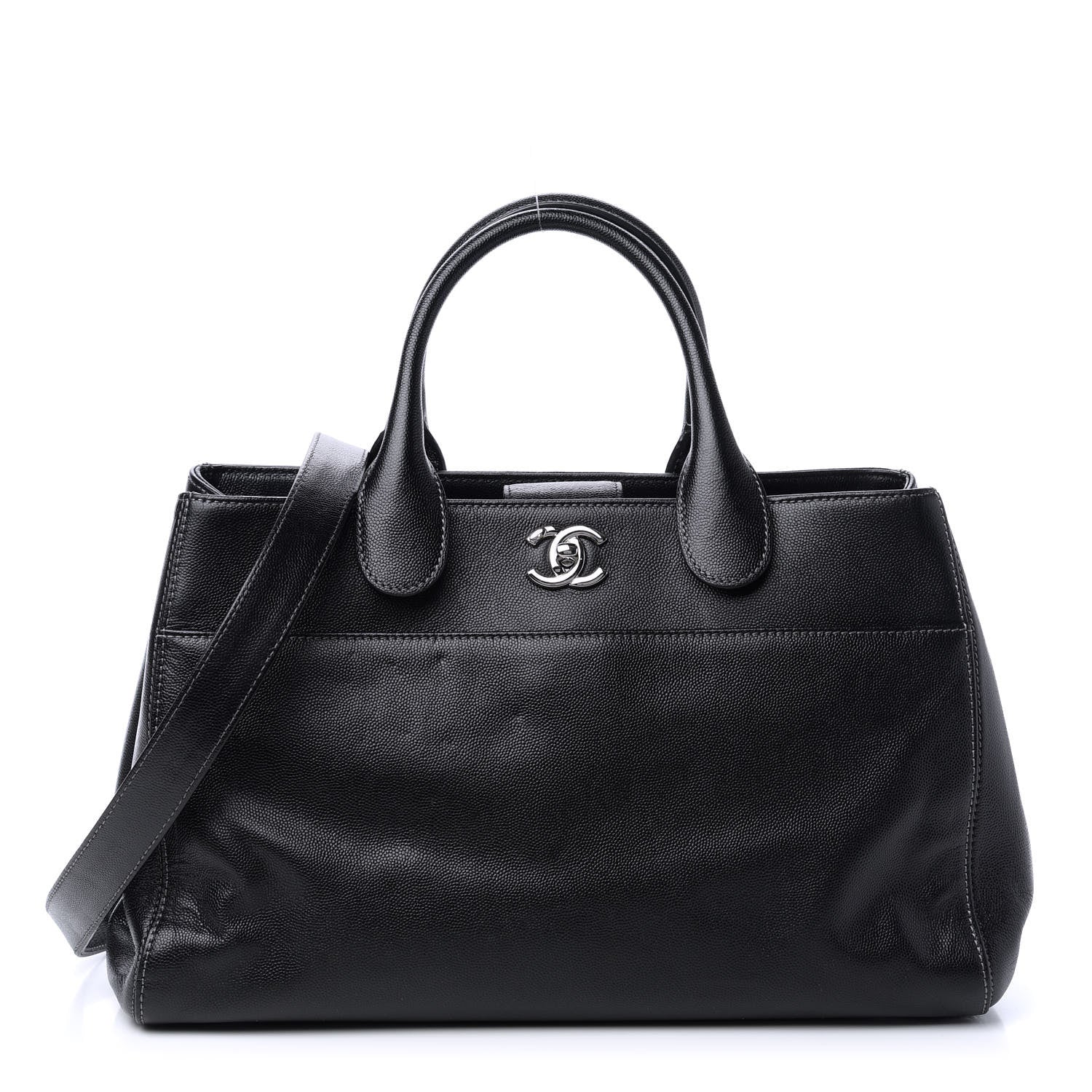 Chanel Calfskin Cerf Executive Shopper Tote Black 1 of 11