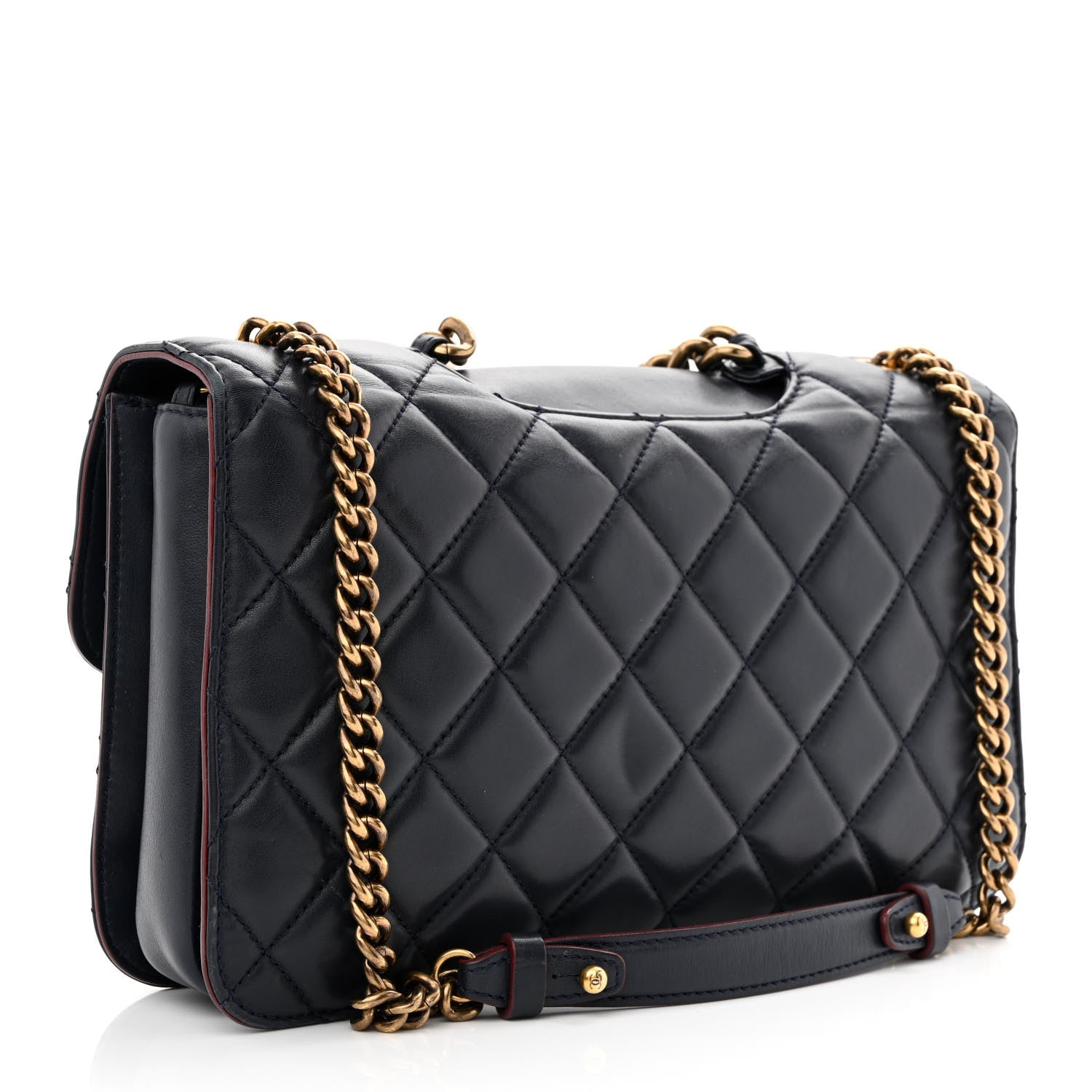 Chanel Calfskin Quilted Large Perfect Edge Flap Navy 3 of 12