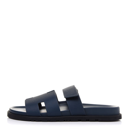 Hermes Epsom Mens Chypre Sandals 43 Bleu Mineral 1 of 10
