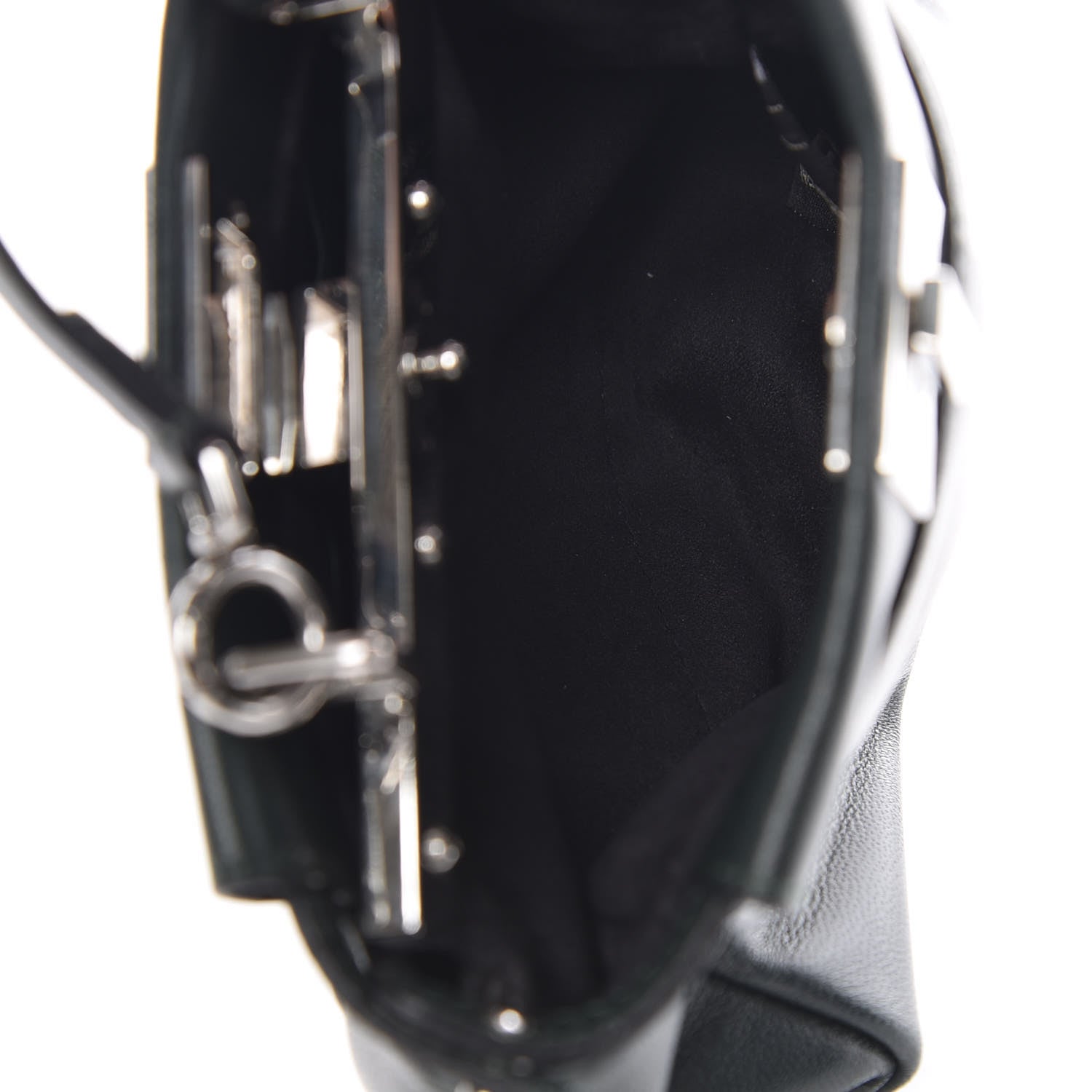 Fendi Shiny Nappa Micro Peekaboo Iconic Satchel Verde Prato 6 of 8