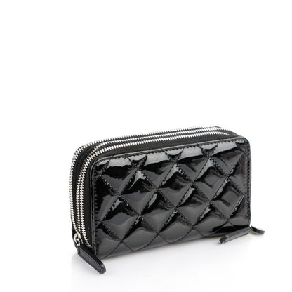 Chanel Patent Calfskin Quilted Zip Around Phone Holder Black 3 of 9