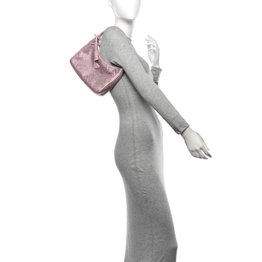 Satin Crystal Mini Re-Edition 2000 Bag Alabastro