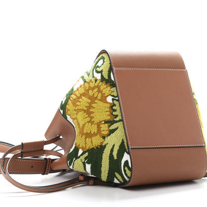 Loewe Calfskin Embroidered Floral Small Hammock Shoulder Bag Tan Yellow 6 of 10