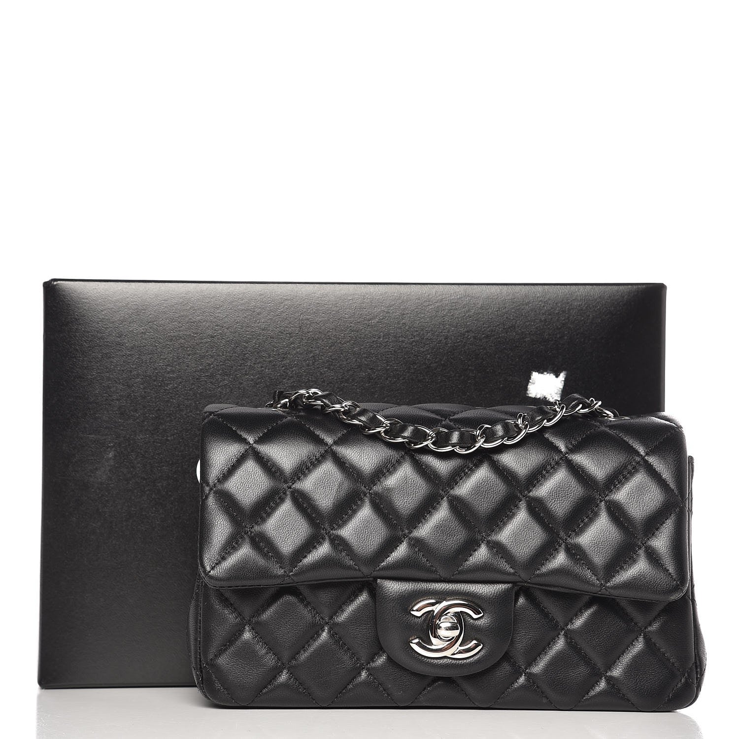 Chanel Lambskin Quilted Mini Rectangular Flap Black 13 of 13