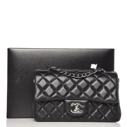 Chanel Lambskin Quilted Mini Rectangular Flap Black 13 of 13