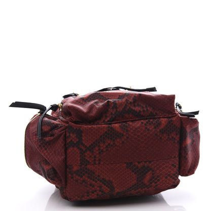 Burberry Nylon Python Print Medium Rucksack Backpack Burgundy Red 3 of 9
