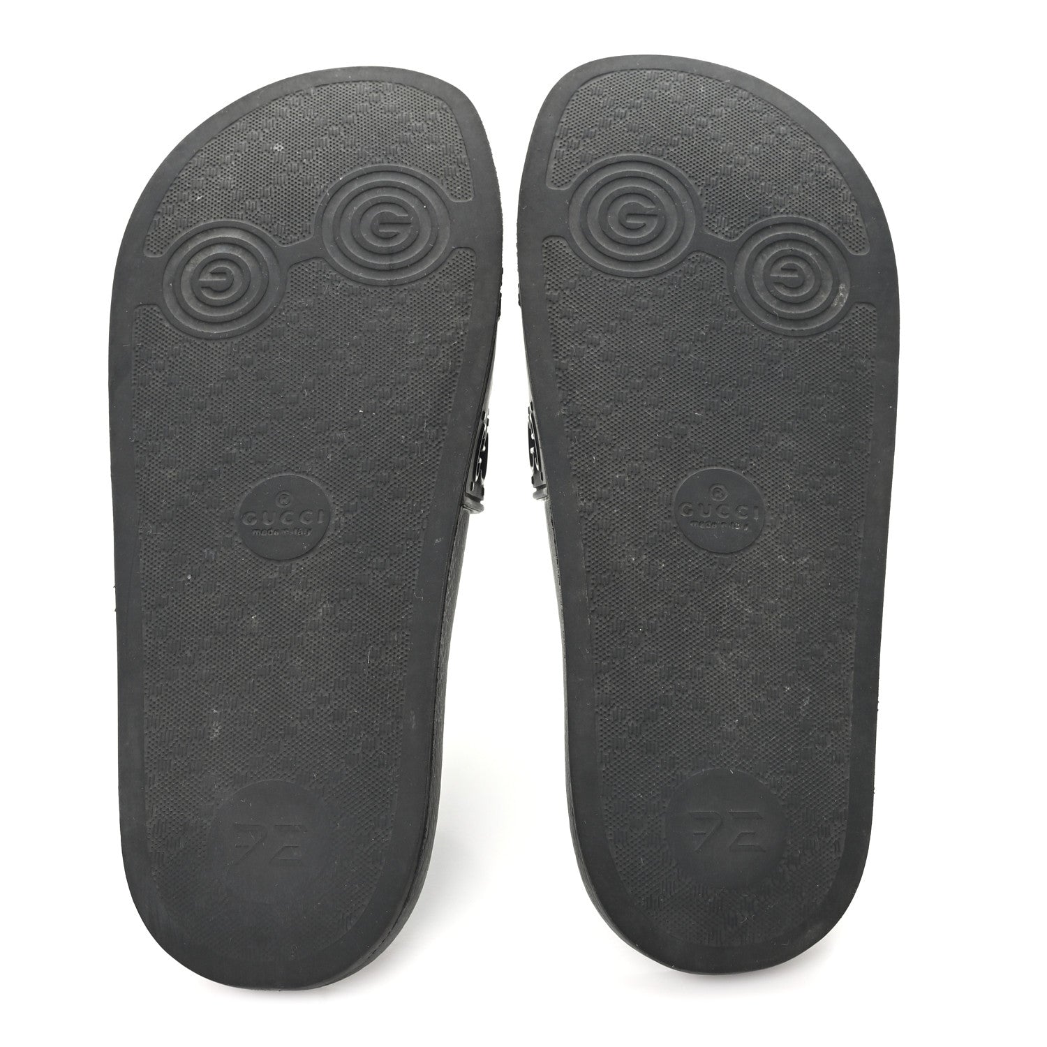 Gucci Rubber GG Monogram Perforated Womens Slide Sandals 37 Black 6 of 8