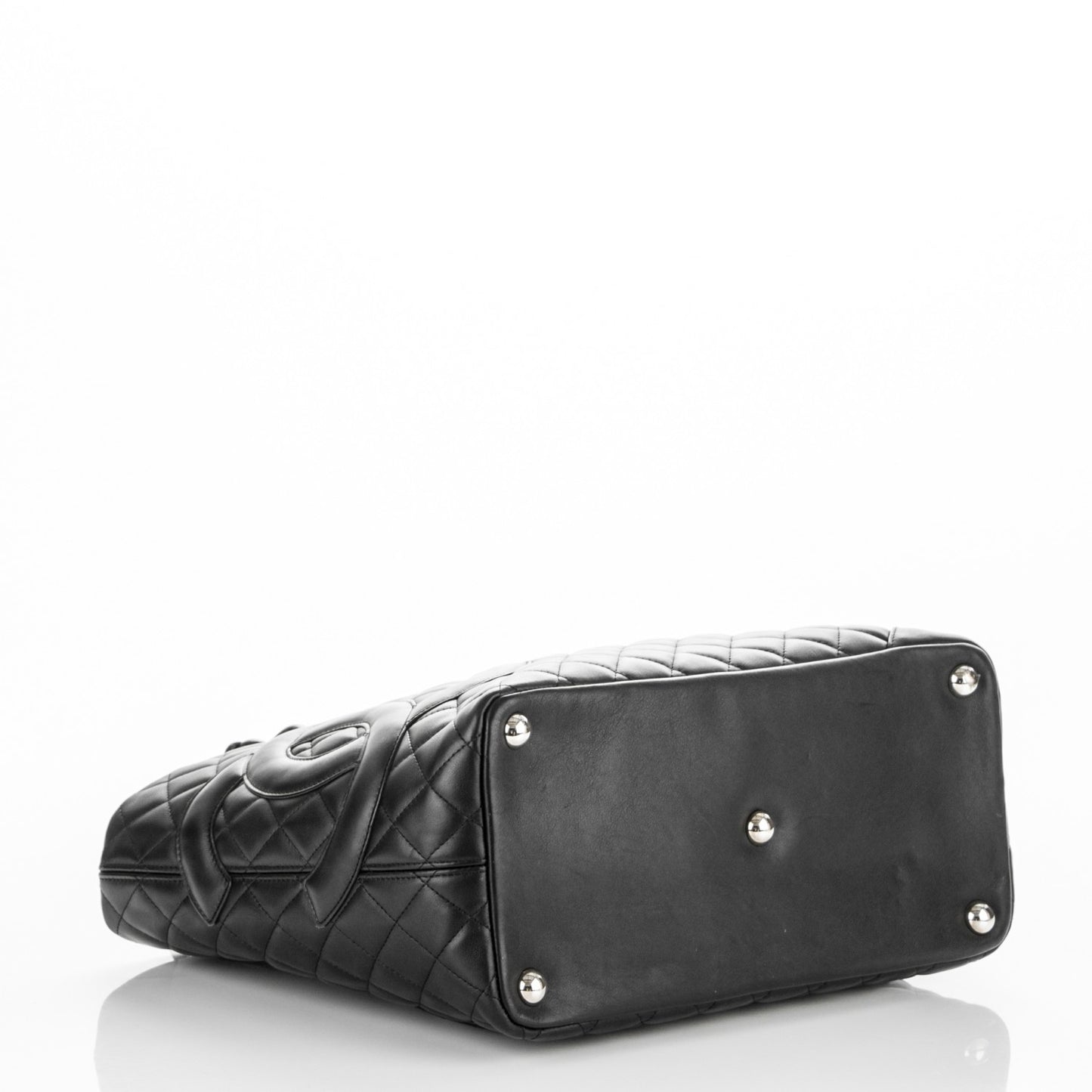 Calfskin Quilted Large Cambon Tote Black