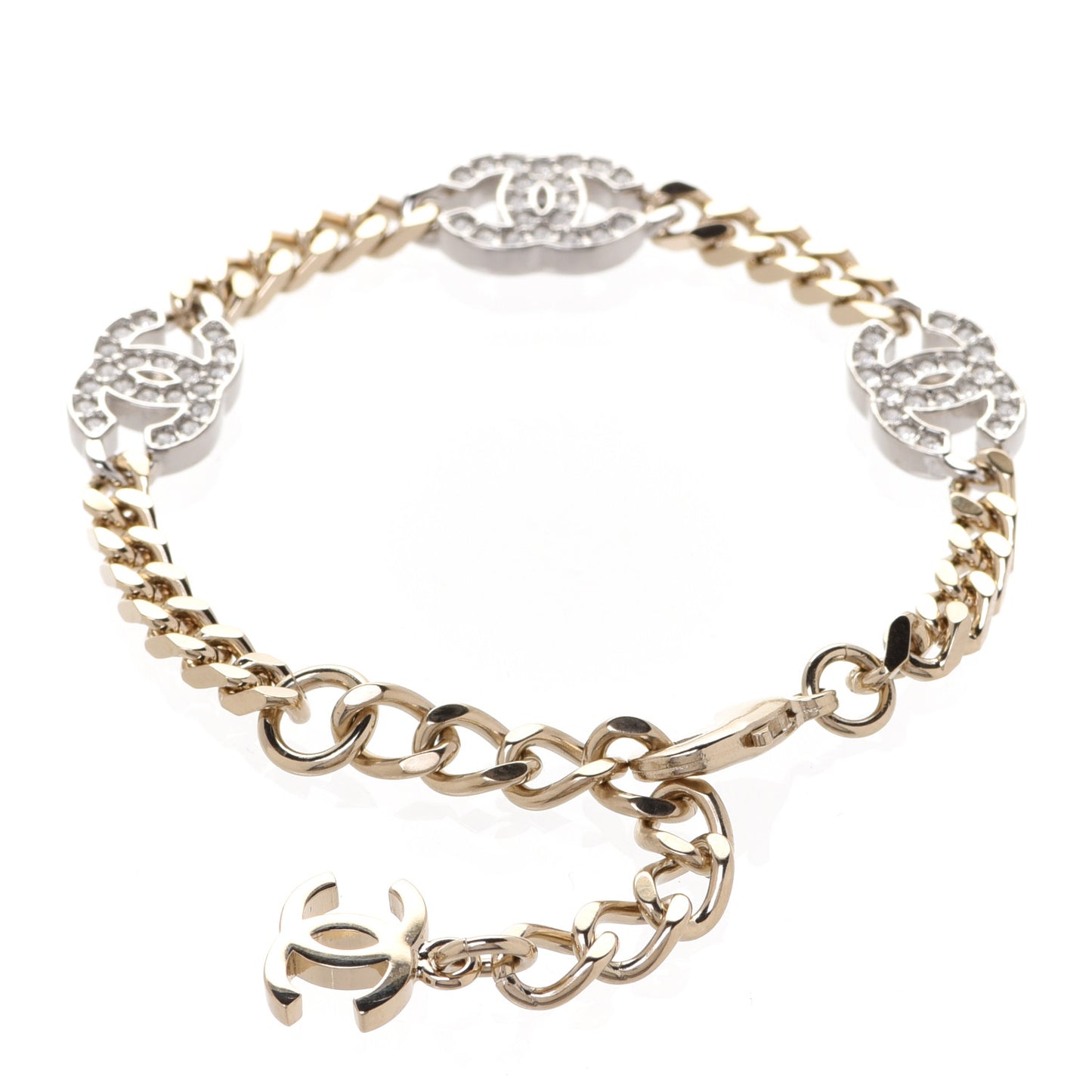 Crystal CC Chain Bracelet Gold Silver