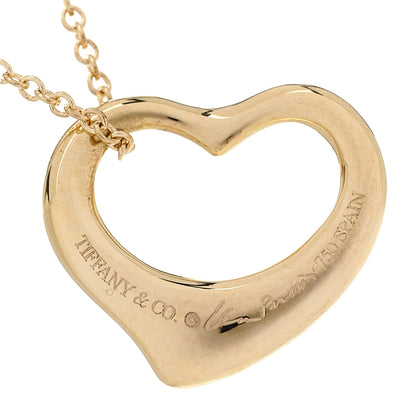 Tiffany 18K Yellow Gold 16mm Elsa Peretti Open Heart Pendant Necklace 7 of 7