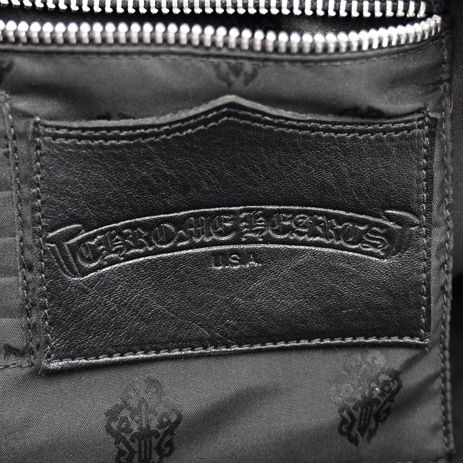 Chrome Hearts Leopard Print Hair Cross Patch Duffle Bag Black 5 of 9