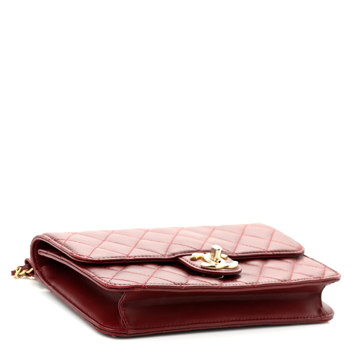 Lambskin Quilted Medium Crossing Times Flap Red