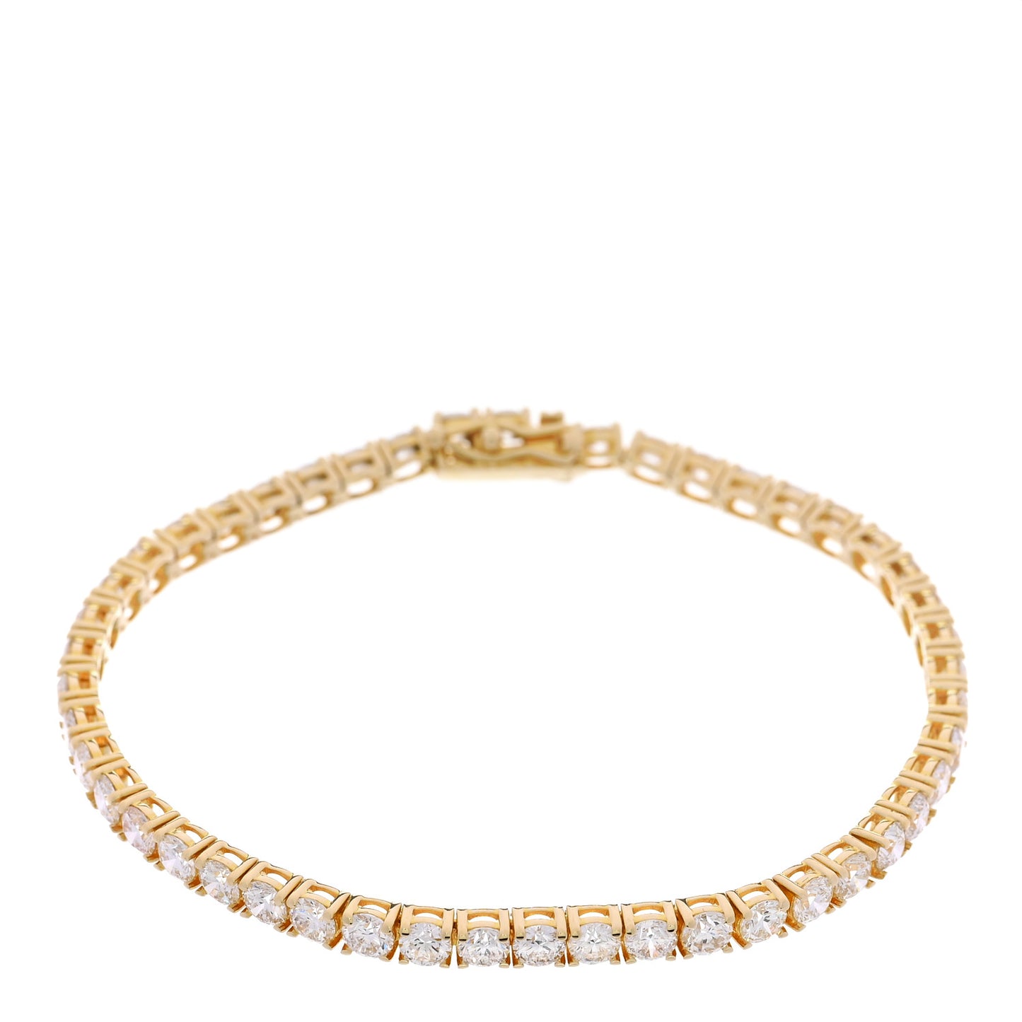 14K Yellow Gold Diamond 6.58ctw Tennis Bracelet