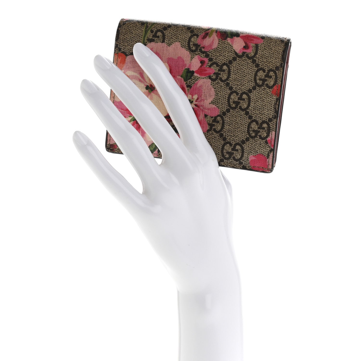 Gucci GG Supreme Monogram Blooms Card Case Beige Multicolor Dry Rose 2 of 11