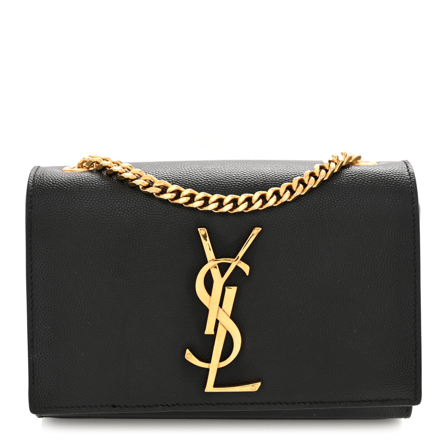 Saint Laurent Grain De Poudre Small Classic Monogram Kate Satchel Black 1 of 10