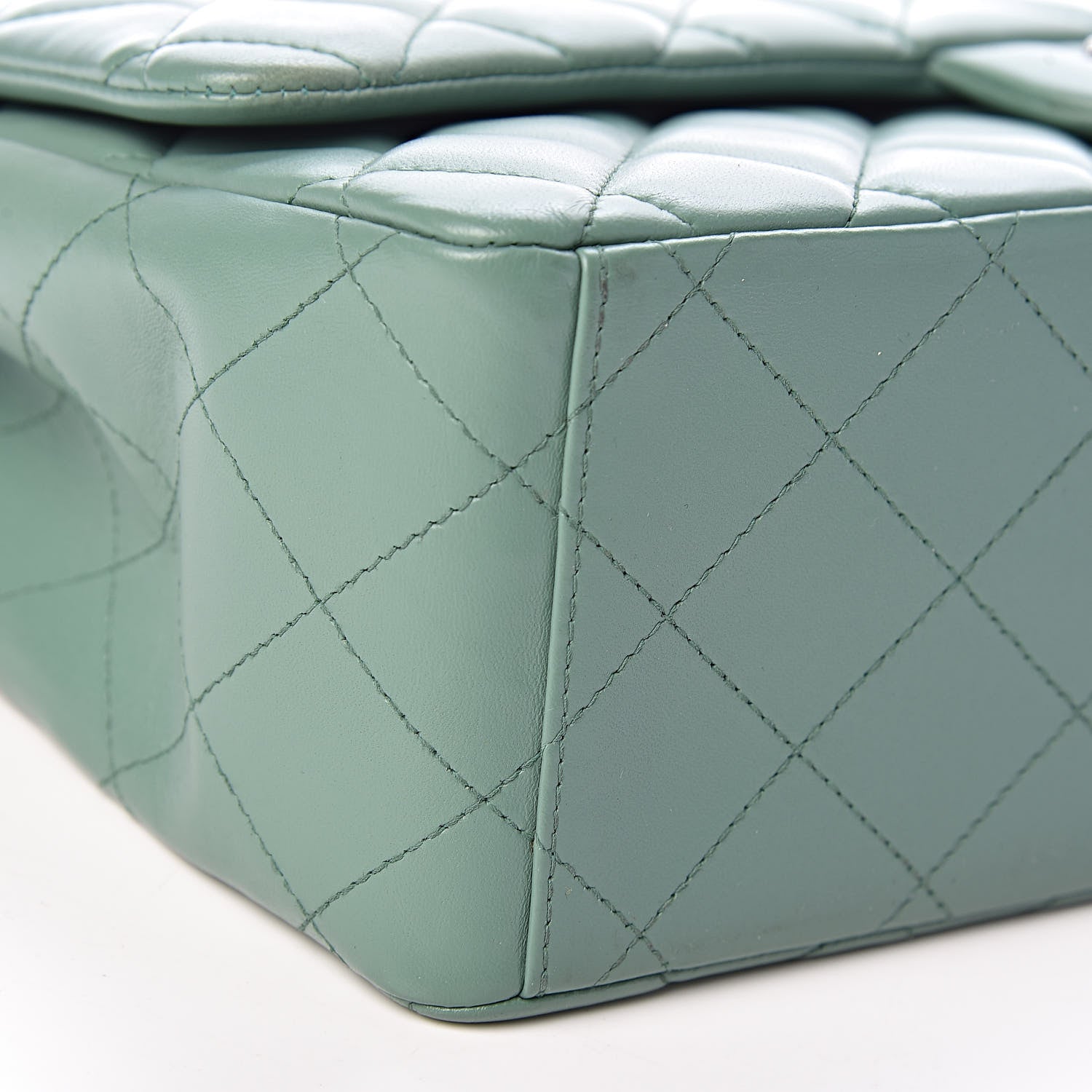 Chanel Lambskin Quilted Maxi Single Flap Green 15 of 16