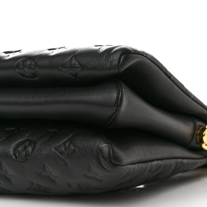 Louis Vuitton Lambskin Embossed Monogram Scarf Coussin PM Black 10 of 14