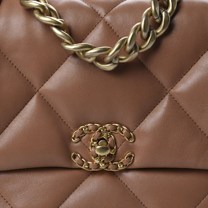 Chanel Lambskin Quilted Large 19 Flap Brown 10 of 10