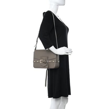 Jimmy Choo Pebbled Calfskin Studded Shoulder Bag Grey 2 of 13