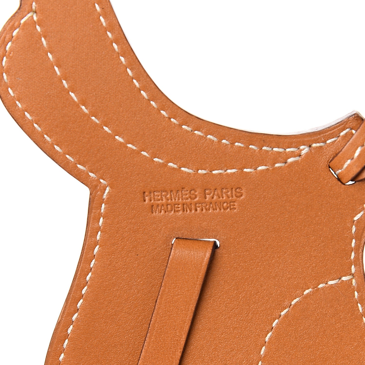 Hermes Veau Butler Paddock Selle Horse Saddle Bag Charm Natural Sable 3 of 4