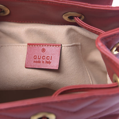 Gucci Calfskin Matelasse GG Marmont Flap Backpack Hibiscus Red 5 of 9