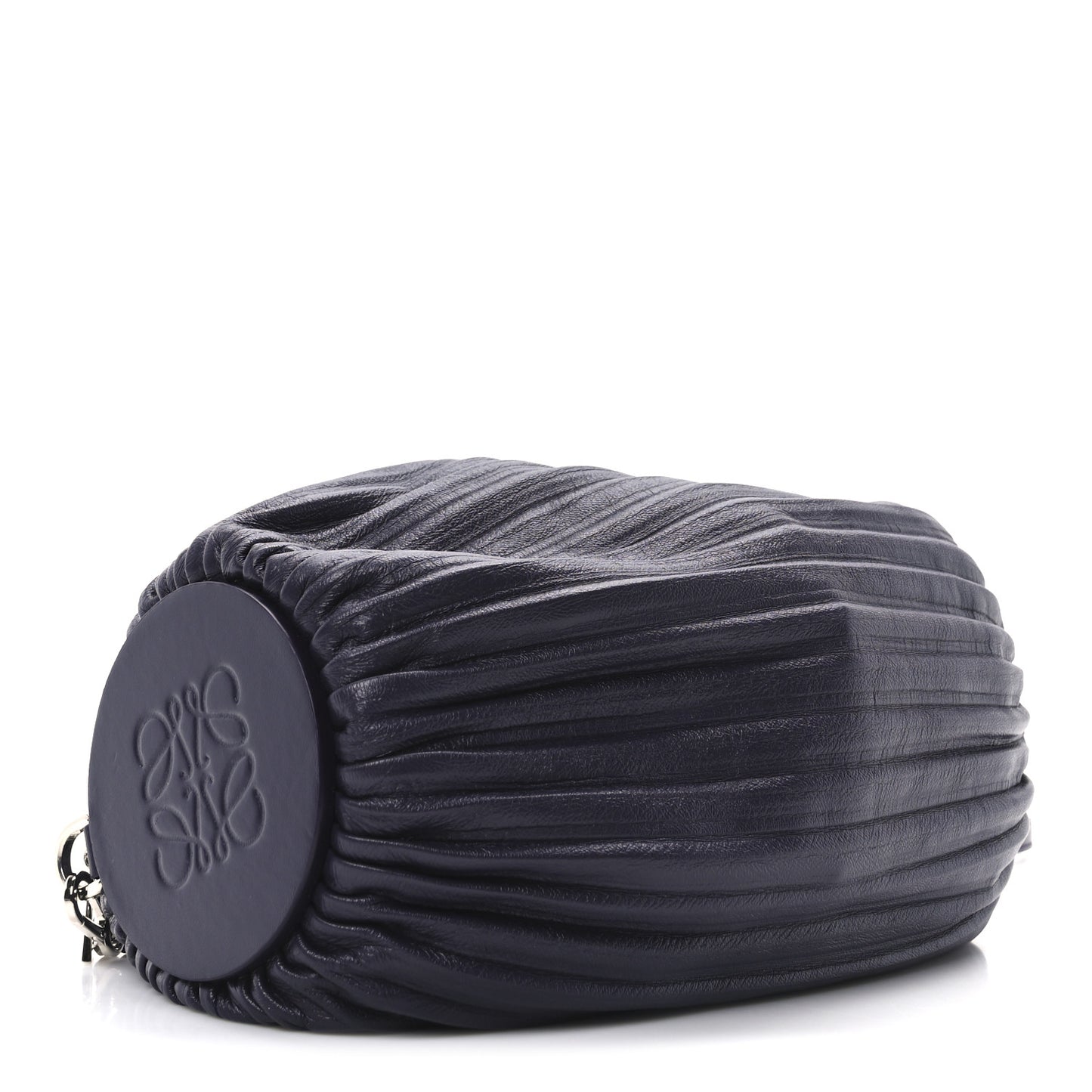 Lambskin Pleated Bracelet Pouch shoulder Bag Violet