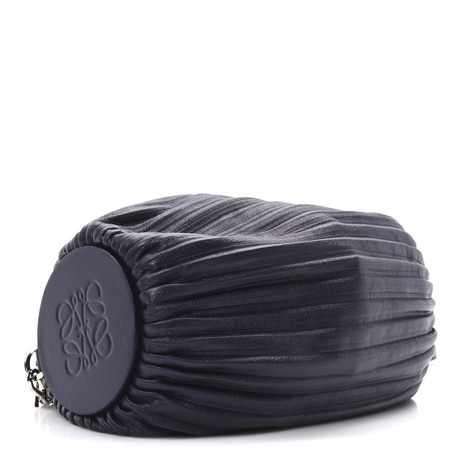 Loewe Lambskin Pleated Bracelet Pouch shoulder Bag Violet 4 of 10