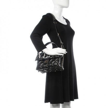 Valentino Garavani Lambskin VLTN Print Candystud Top Handle Bag Black 2 of 7