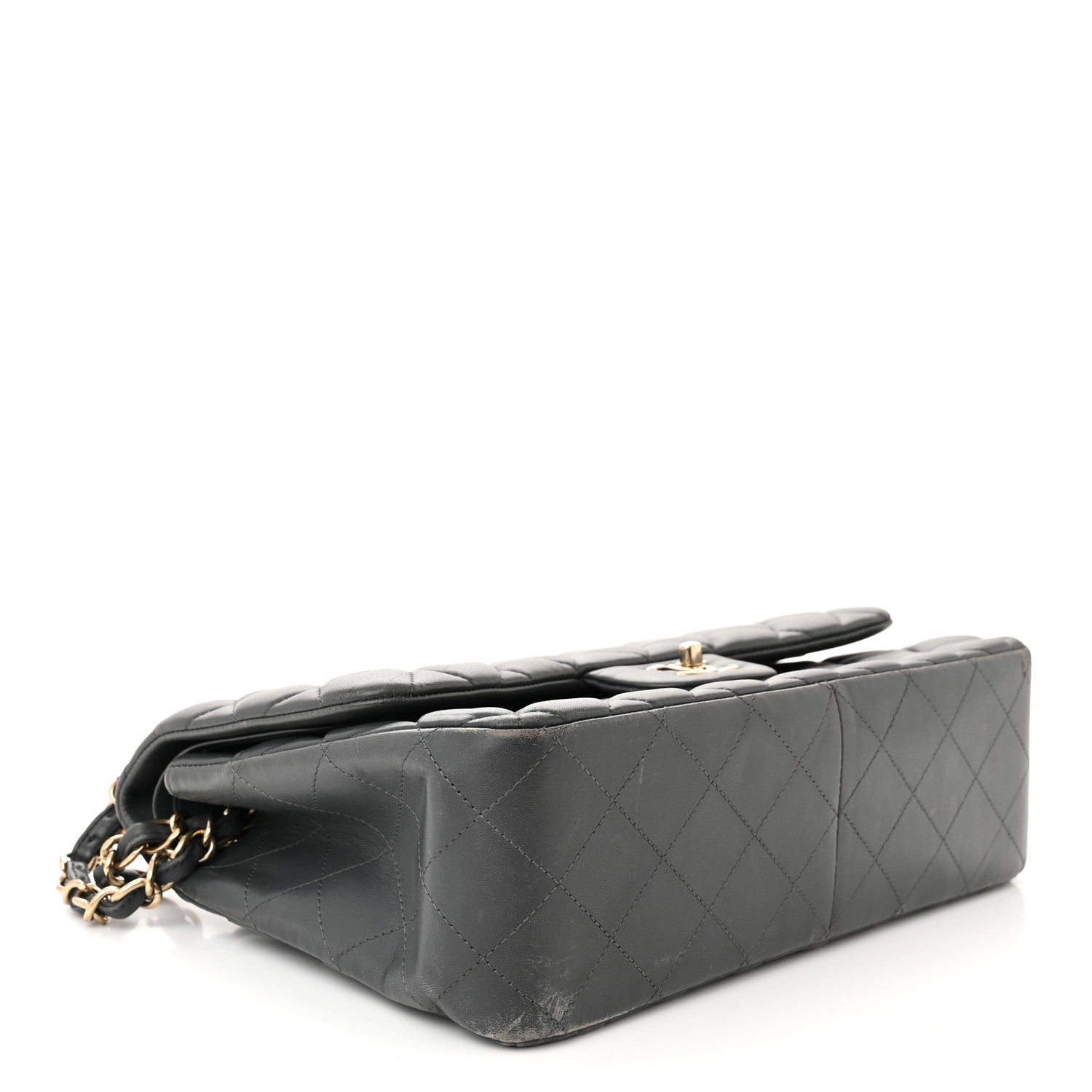 Chanel Lambskin Quilted Jumbo Double Flap Dark Grey 4 of 16