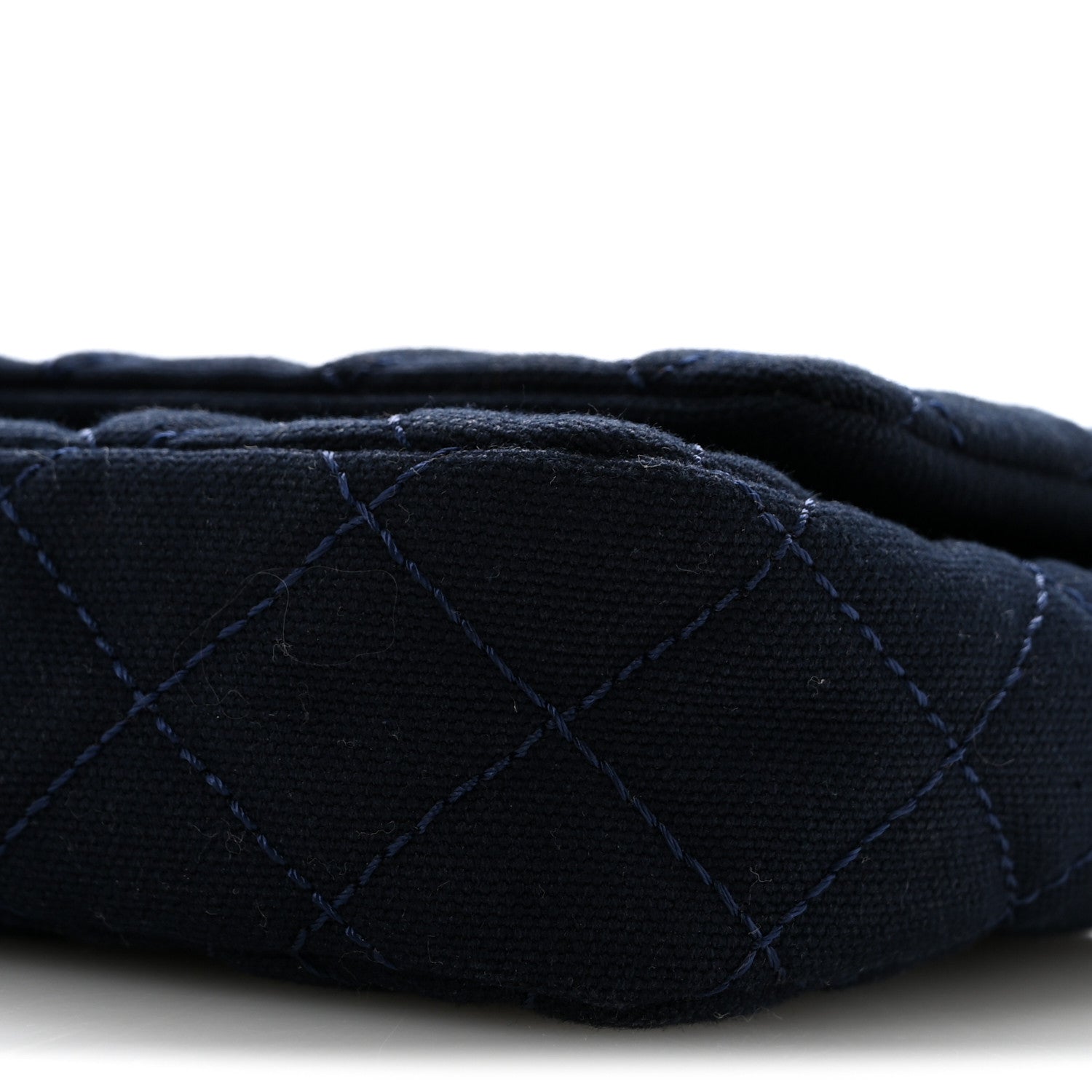 Chanel Canvas Quilted CC Cruise East West Flap Clutch Navy Blue 10 of 12