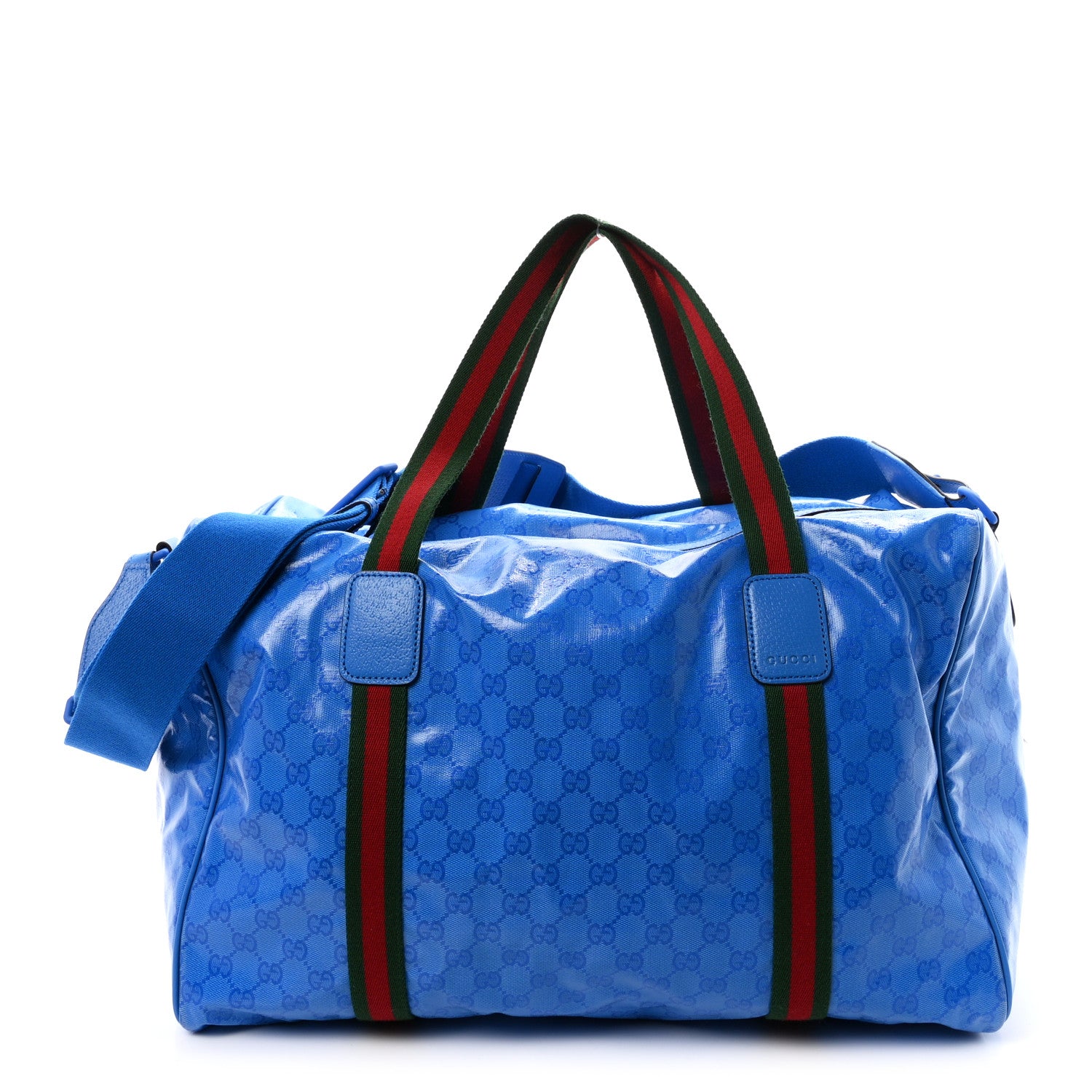 Gucci Crystal Monogram Web Medium Duffle Bag Blue 1 of 11