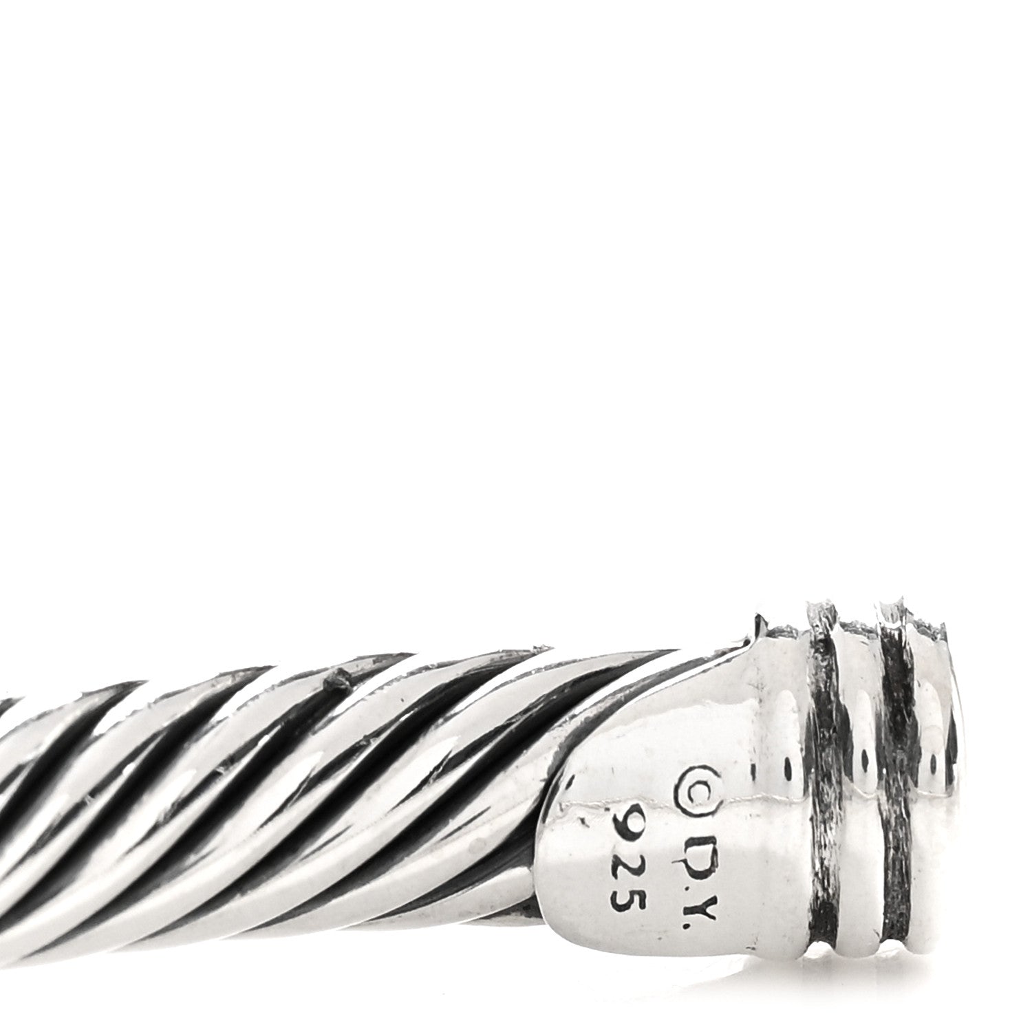 David Yurman Sterling Silver Diamond 4mm X Cable Bracelet 3 of 3
