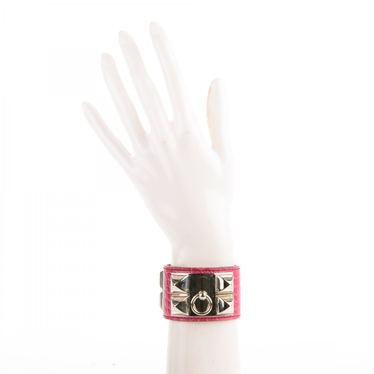 Hermes Shiny Alligator Collier De Chien CDC Bracelet S Fuchsia 2 of 7