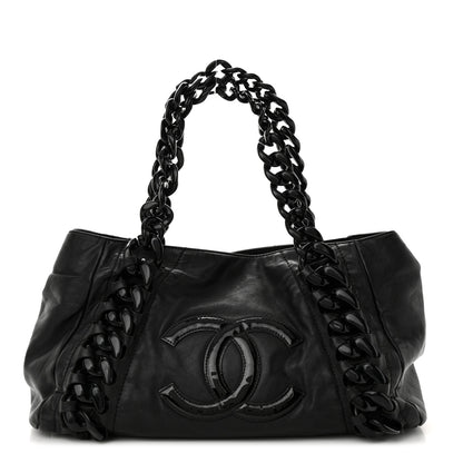 Chanel Calfskin Modern Chain Rhodoid East West Tote Black 1 of 14