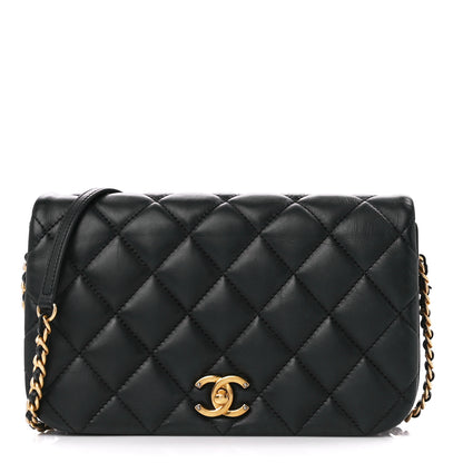 Chanel Calfskin Quilted Nailed CC Flap Bag Black 1 of 13