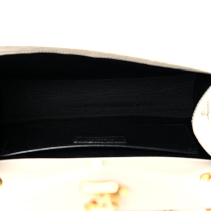 Saint Laurent Grain De Poudre Textured Mixed Matelasse Medium Triquilt Monogram Satchel Crema Soft 5 of 13