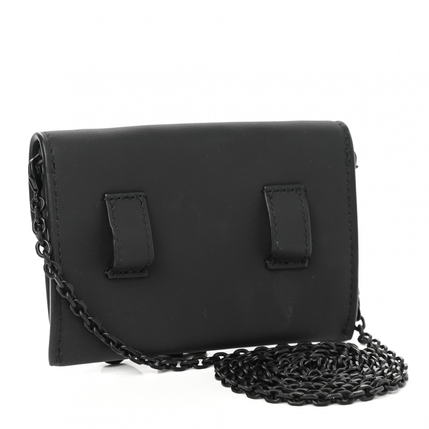 Christian Dior Ultra Matte Calfskin Nano Saddle Chain Pouch Black 2 of 7